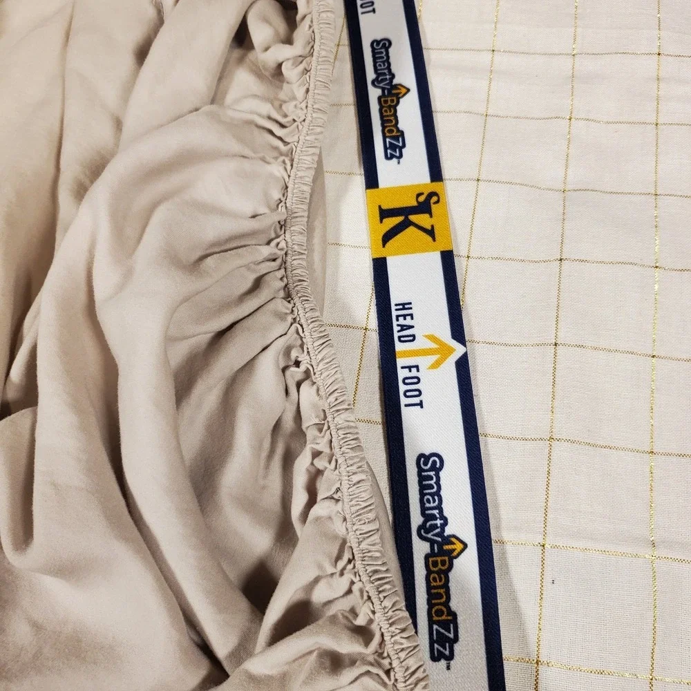 Amerisleep TENCEL Split King Size Fitted‎ Sheets Set of 2 Beige EUC